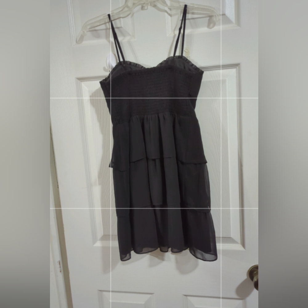 American Eagle Outfitters Tiered Dress Womens Size 2 Black Spagetti Straps